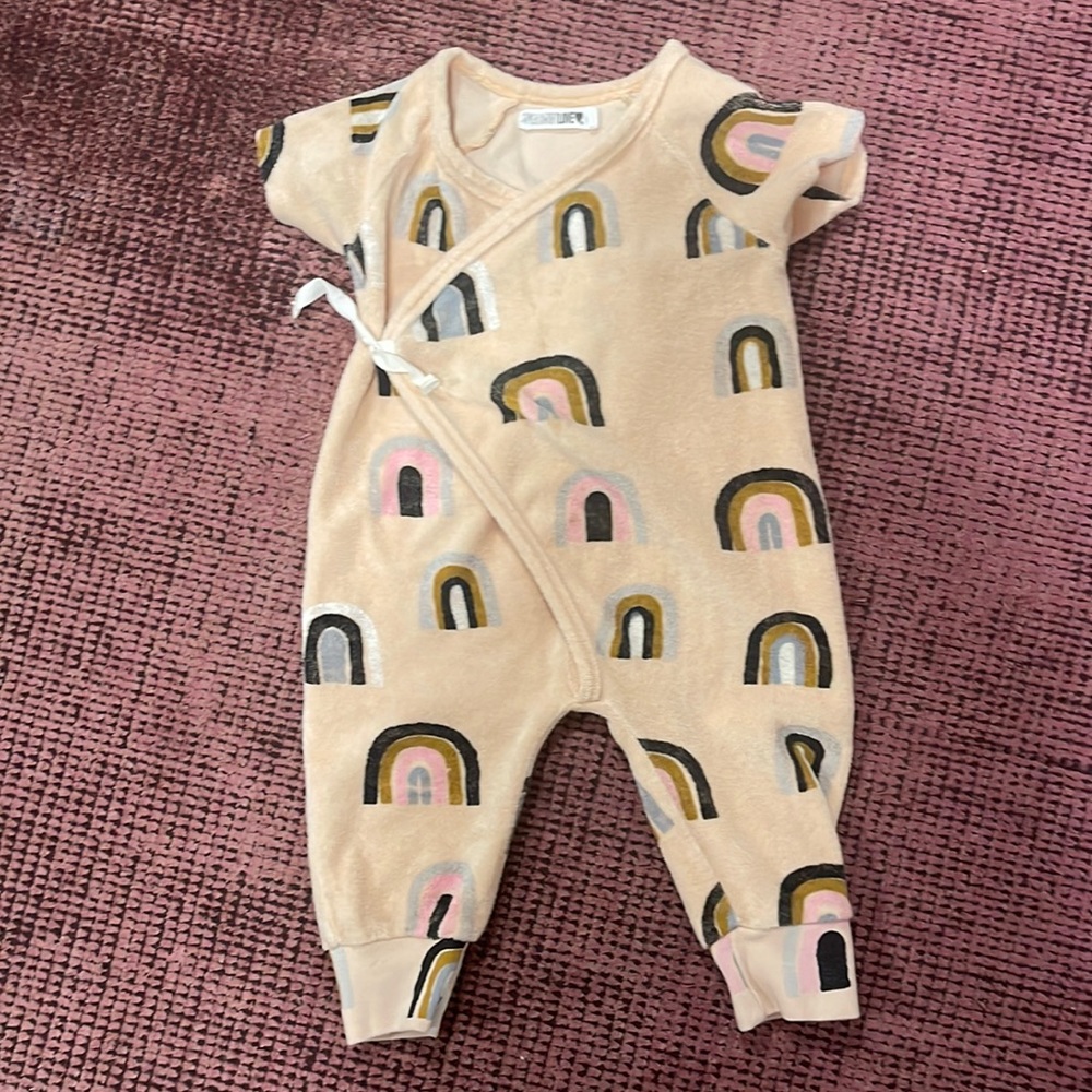 Spearamint rainbow terry cloth kimono